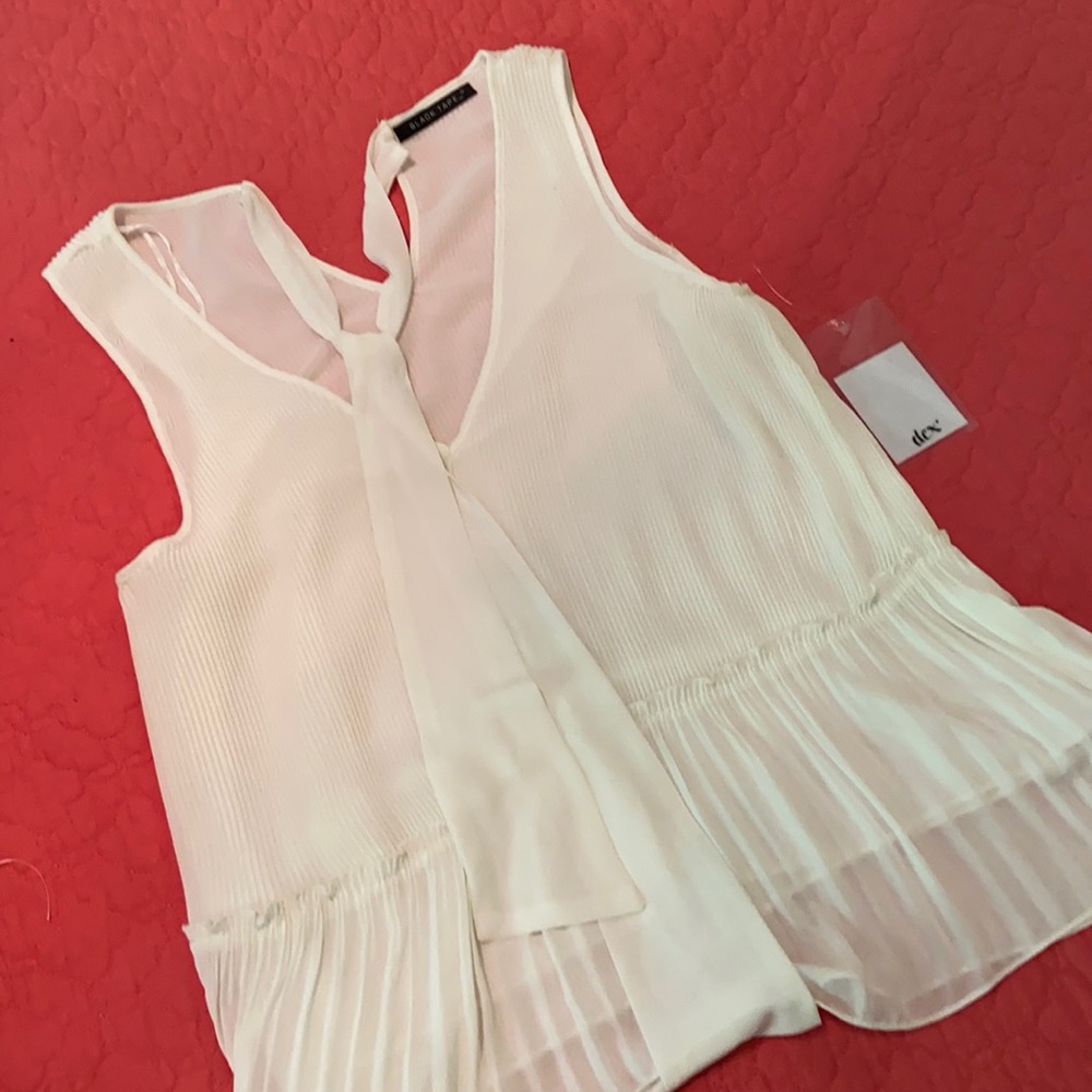 Pleated peplum tank top by black tape dex